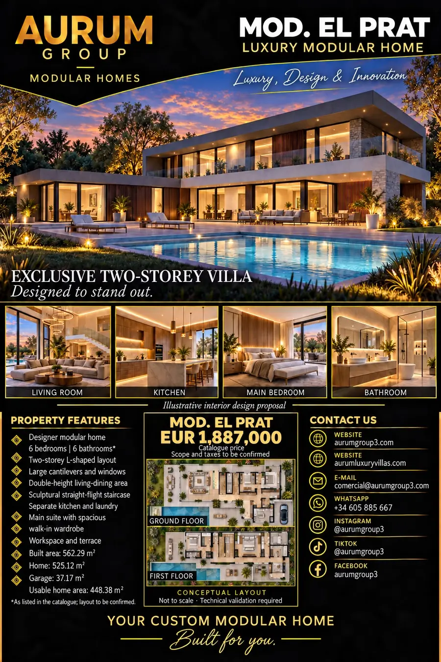 El Prat luxury modular home – Model sheet (English)